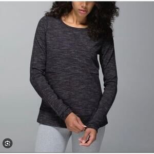 LULULEMON Exhalation Pullover II Sweatshirt Marled Gray Long Sleeve Size 6